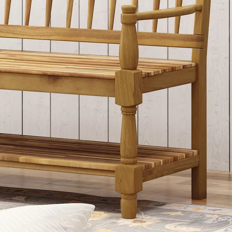 Panca Lennon in Legno di Acacia con Mensola di Christopher Knight Home