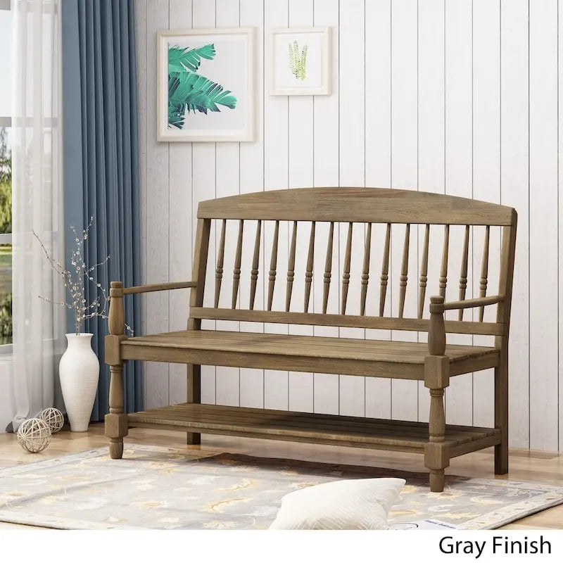 Panca Lennon in Legno di Acacia con Mensola di Christopher Knight Home