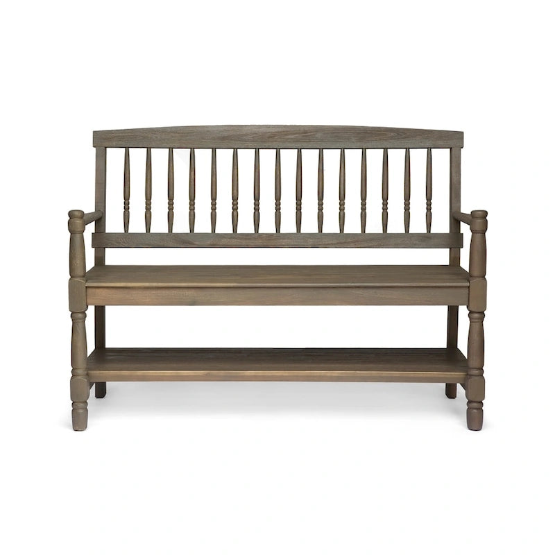 Panca Lennon in Legno di Acacia con Mensola di Christopher Knight Home