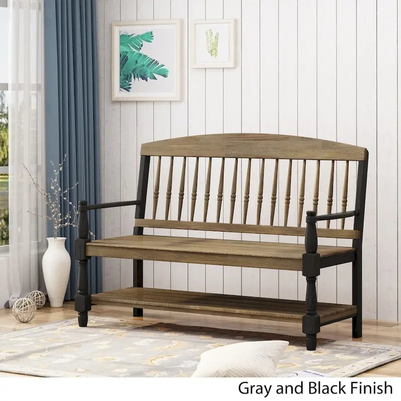 Panca Lennon in Legno di Acacia con Mensola di Christopher Knight Home