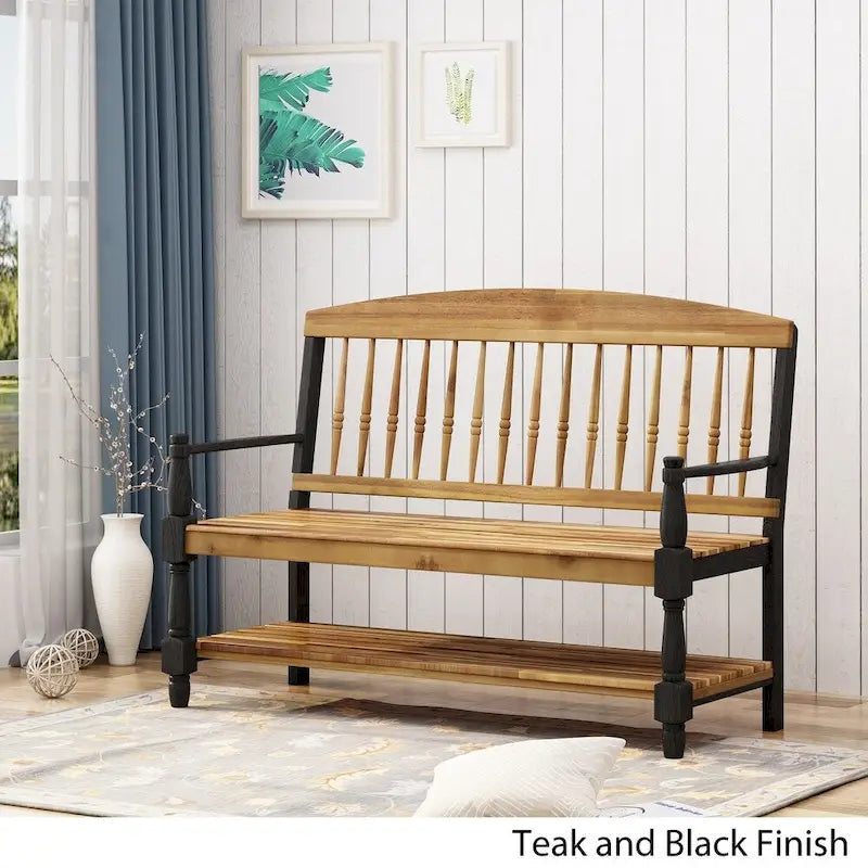 Panca Lennon in Legno di Acacia con Mensola di Christopher Knight Home