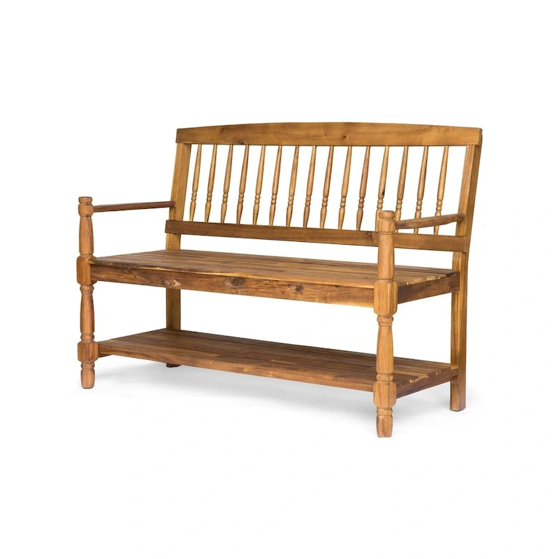 Panca Lennon in Legno di Acacia con Mensola di Christopher Knight Home