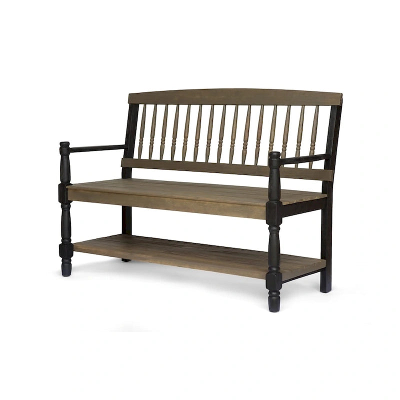 Panca Lennon in Legno di Acacia con Mensola di Christopher Knight Home