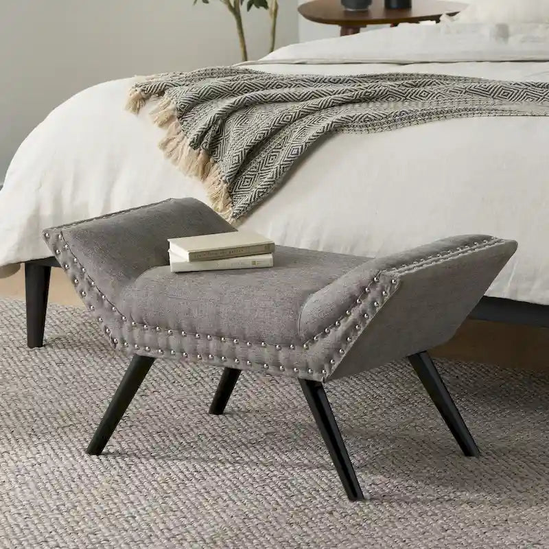 Christopher Knight Home Rosalynn Tufted Fabric Ottoman Bench  Stylish and Multi-Functional