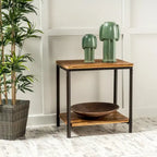 Tavolino laterale in metallo rustico Ronan Wood di Christopher Knight Home