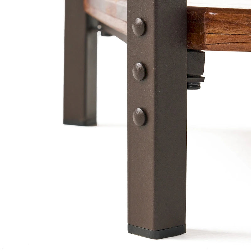 Tavolino laterale in metallo rustico Ronan Wood di Christopher Knight Home