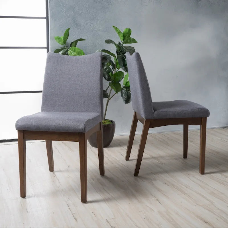 Chaises de salle à manger en tissu Dimitri Mid-Century (Lot de 2) par Christopher Knight Home