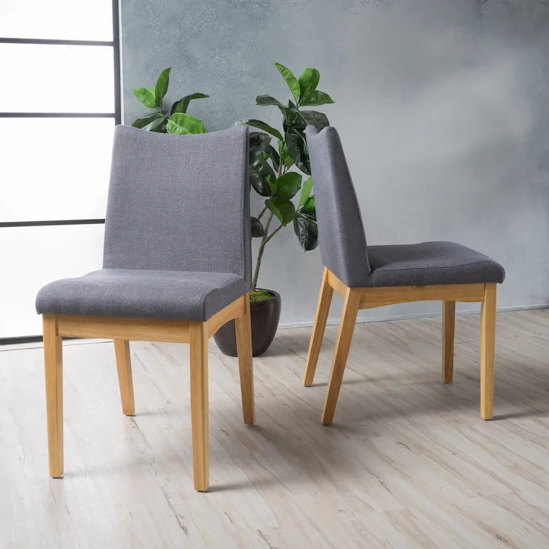 Chaises de salle à manger en tissu Dimitri Mid-Century (Lot de 2) par Christopher Knight Home