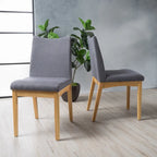 Chaises de salle à manger en tissu Dimitri Mid-Century (Lot de 2) par Christopher Knight Home