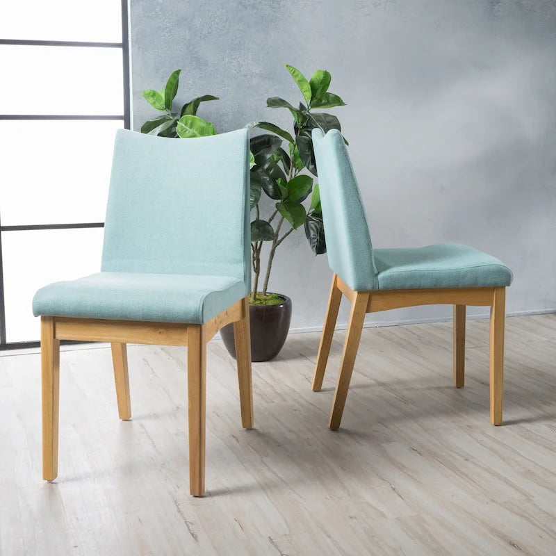 Chaises de salle à manger en tissu Dimitri Mid-Century (Lot de 2) par Christopher Knight Home