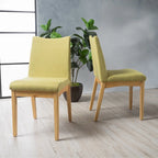 Chaises de salle à manger en tissu Dimitri Mid-Century (Lot de 2) par Christopher Knight Home