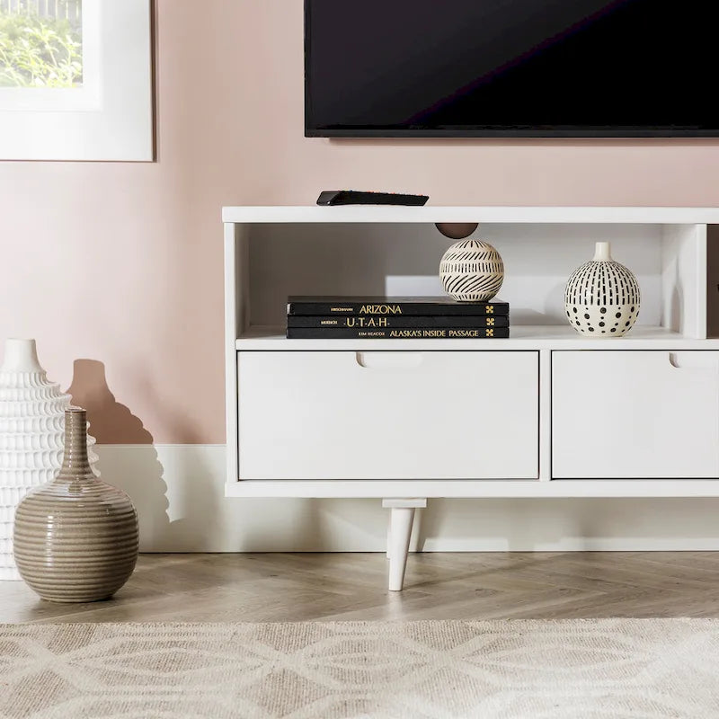 Mobile TV Middlebrook Alby in legno massello 58 pollici in stile Mid-Century