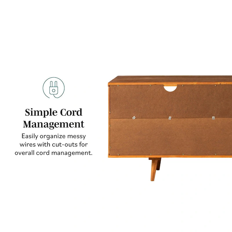 Mobile TV Middlebrook Alby in legno massello 58 pollici in stile Mid-Century