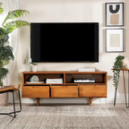 Mobile TV Middlebrook Alby in legno massello 58 pollici in stile Mid-Century