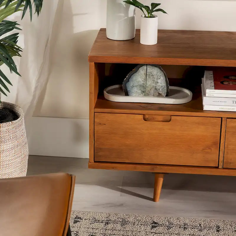Mobile TV Middlebrook Alby in legno massello 58 pollici in stile Mid-Century