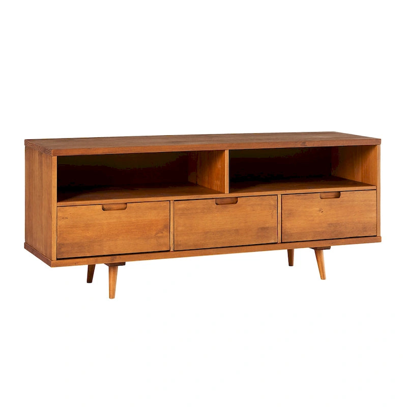 Mobile TV Middlebrook Alby in legno massello 58 pollici in stile Mid-Century