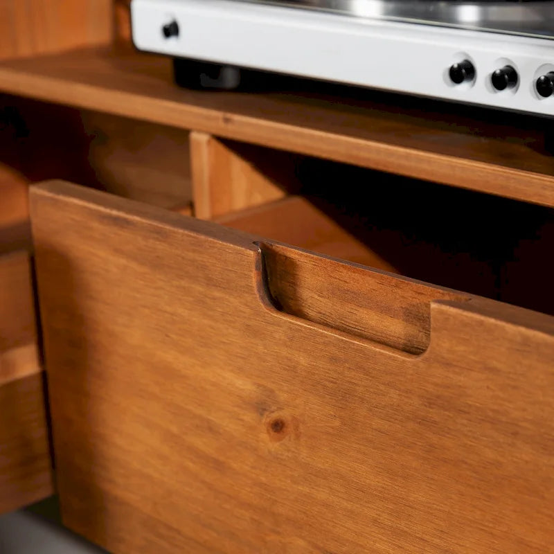Mobile TV Middlebrook Alby in legno massello 58 pollici in stile Mid-Century