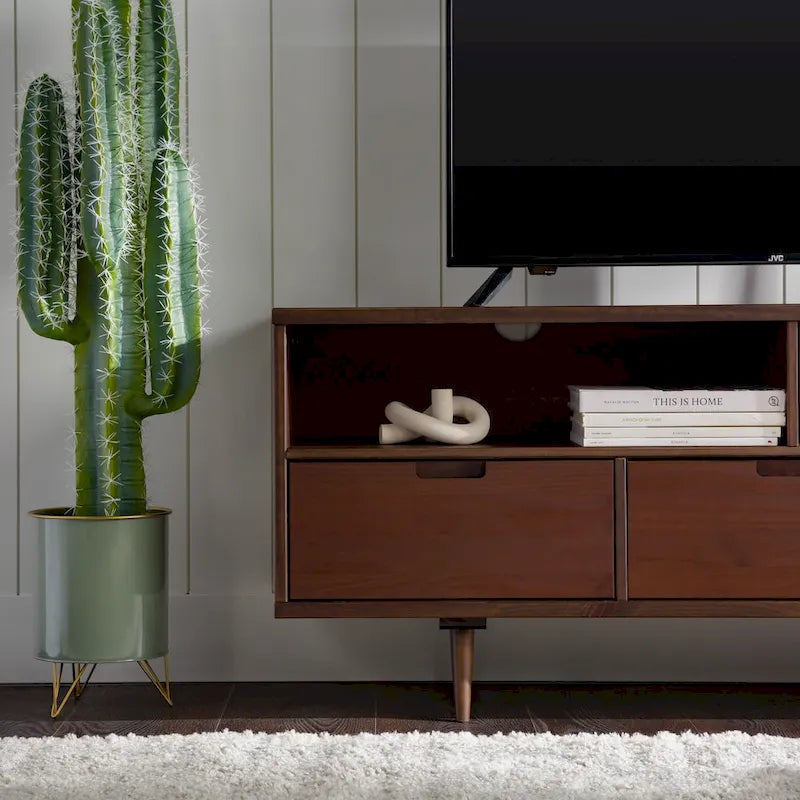 Mobile TV Middlebrook Alby in legno massello 58 pollici in stile Mid-Century