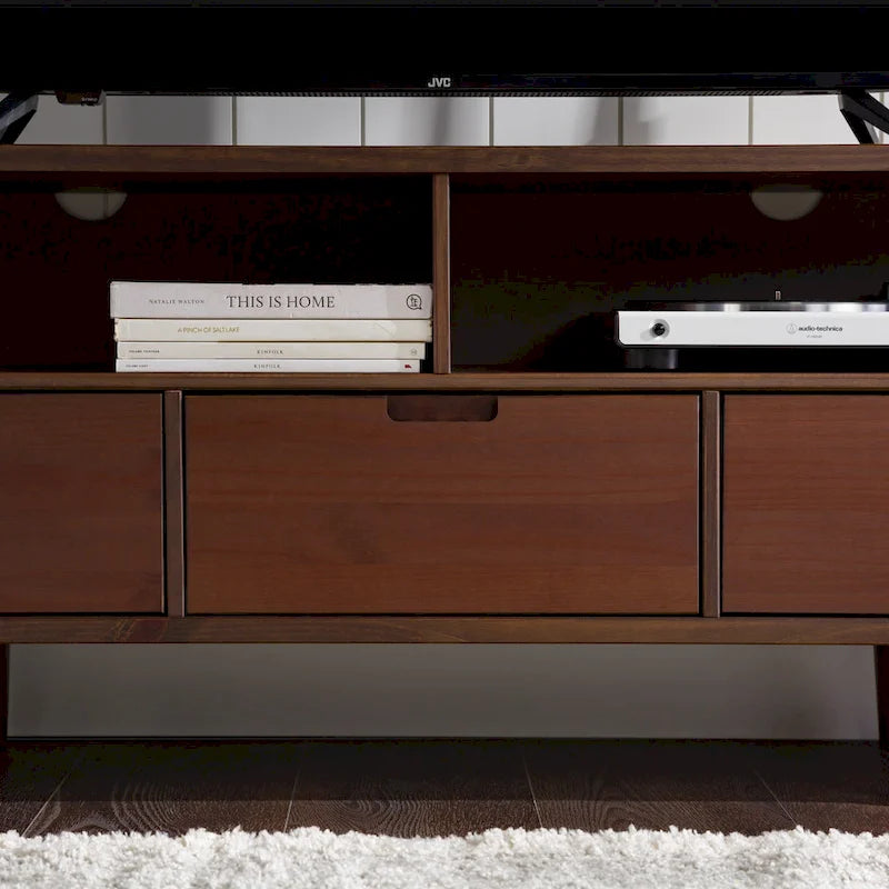 Mobile TV Middlebrook Alby in legno massello 58 pollici in stile Mid-Century