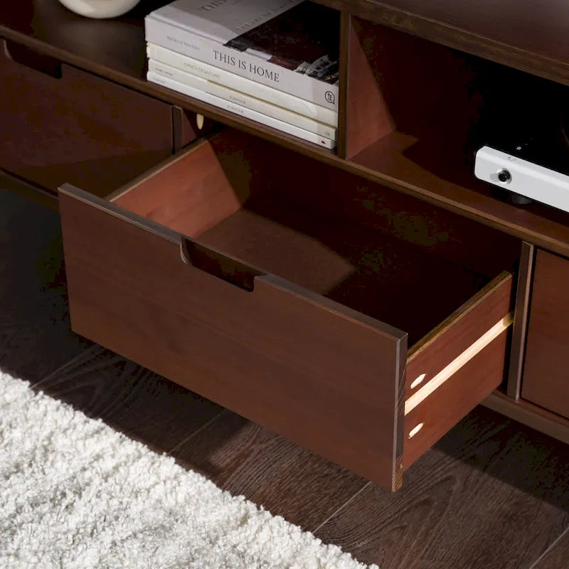 Mobile TV Middlebrook Alby in legno massello 58 pollici in stile Mid-Century