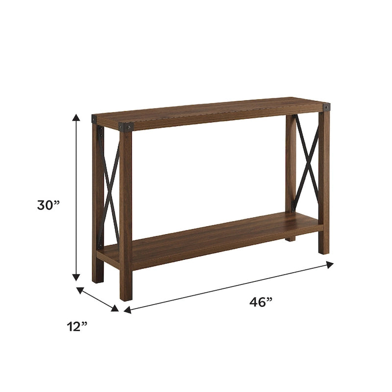 Tavolo da ingresso X-frame in stile rustico Middlebrook da 46 pollici