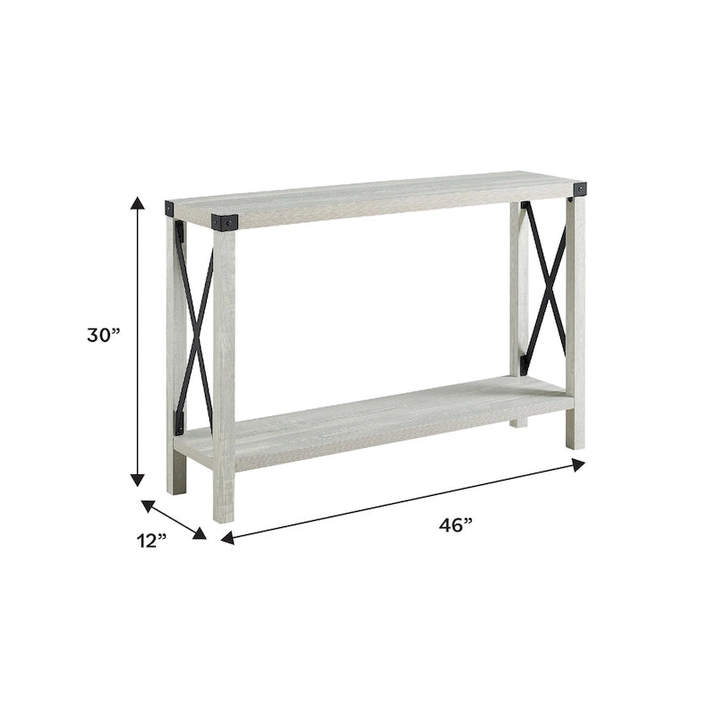 Tavolo da ingresso X-frame in stile rustico Middlebrook da 46 pollici
