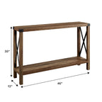 Tavolo da ingresso X-frame in stile rustico Middlebrook da 46 pollici