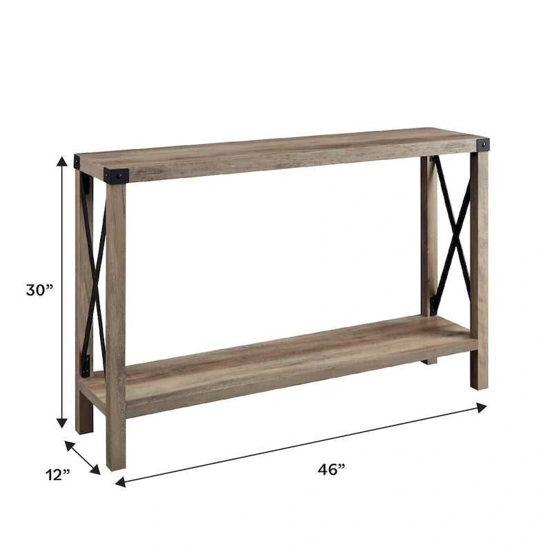 Tavolo da ingresso X-frame in stile rustico Middlebrook da 46 pollici