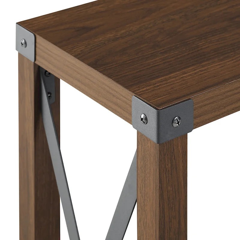 Tavolo da ingresso X-frame in stile rustico Middlebrook da 46 pollici