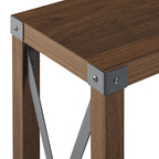 Tavolo da ingresso X-frame in stile rustico Middlebrook da 46 pollici