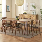 Anise Set da pranzo di 7 pezzi stile Mid-Century Modern con tavolo a gambe incrociate di Christopher Knight Home