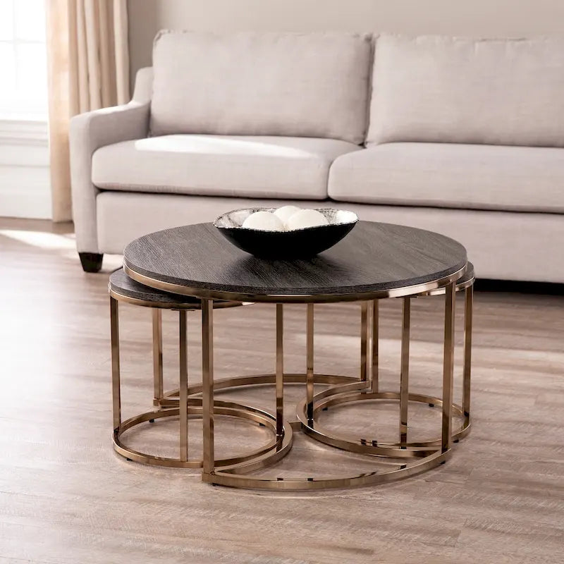Tavolino nidificabile rotondo a 3 pezzi Henderson di SEI Furniture