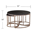 Tavolino nidificabile rotondo a 3 pezzi Henderson di SEI Furniture