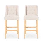 Tabouret de bar à dossier ailé capitonné en tissu Lansglen (lot de 2) par Christopher Knight Home