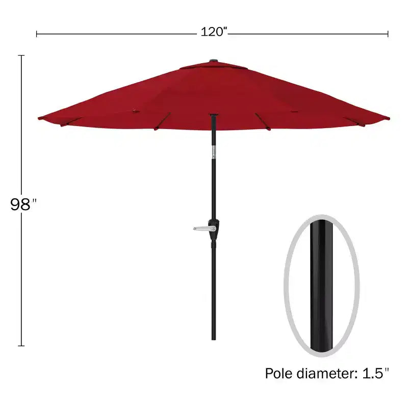 Set da pranzo da esterno Alaterre Furniture 6 pz, tavolo Weston con ombrellone automatico inclinabile da 3 metri