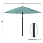 Set da pranzo da esterno Alaterre Furniture 6 pz, tavolo Weston con ombrellone automatico inclinabile da 3 metri