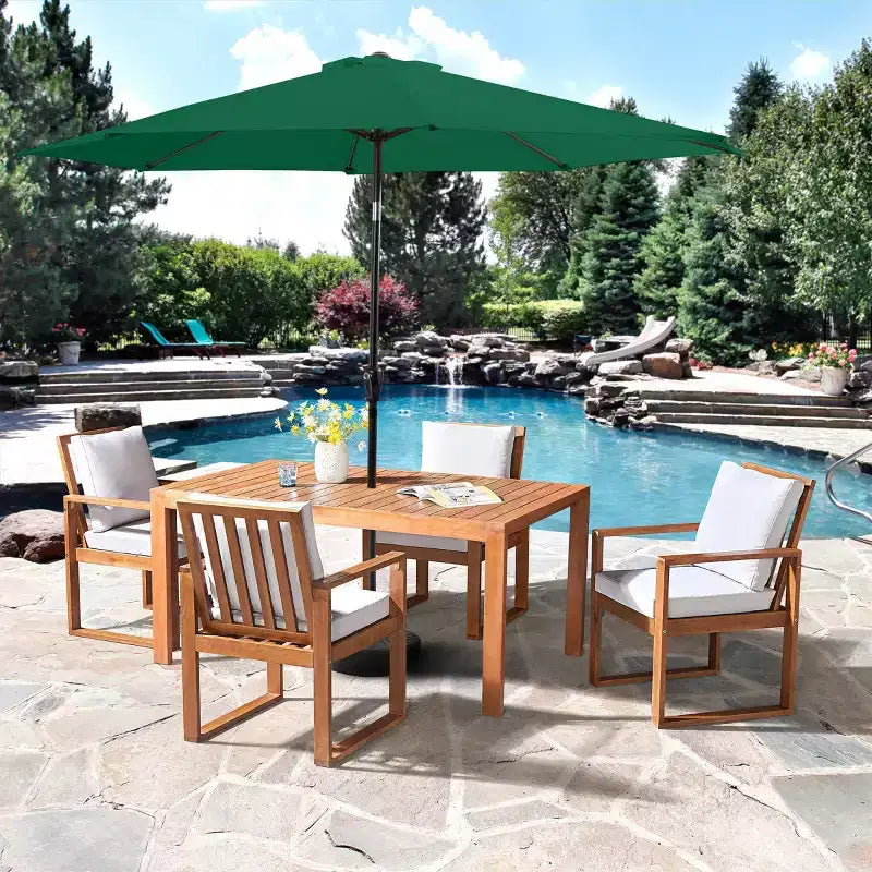 Set da pranzo da esterno Alaterre Furniture 6 pz, tavolo Weston con ombrellone automatico inclinabile da 3 metri
