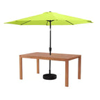 Set da pranzo da esterno 8 pezzi Alaterre Furniture, tavolo Weston con ombrellone a palo decentrato da 3 metri e sistema di inclinazione automatico