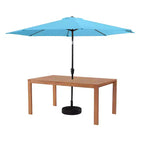 Set da pranzo da esterno 8 pezzi Alaterre Furniture, tavolo Weston con ombrellone a palo decentrato da 3 metri e sistema di inclinazione automatico