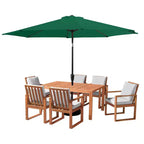 Alaterre Furniture 8pc Outdoor Patio Dining Set, Weston Table with 10' Auto Tilt Umbrella