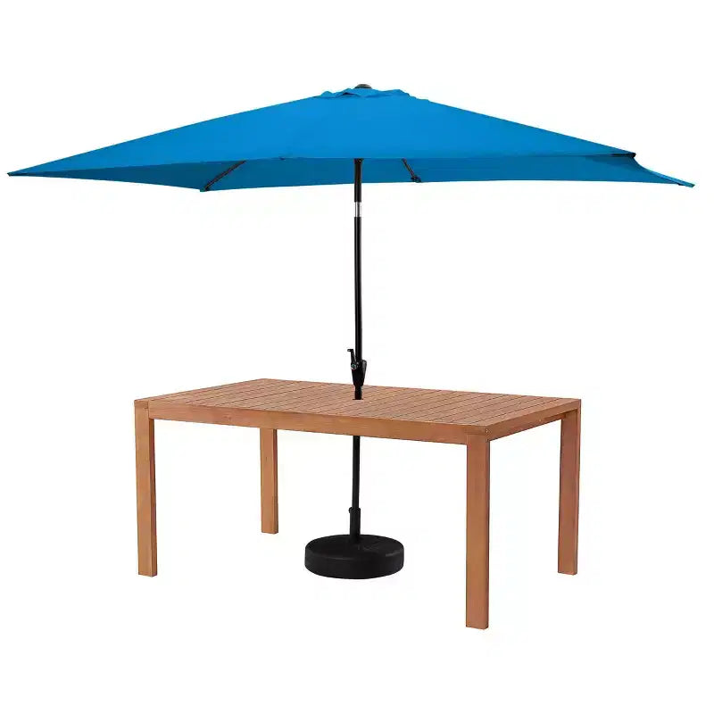 Set da pranzo da esterno Alaterre Furniture 8 pz, tavolo Weston con ombrellone rettangolare da 3 m