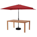 Set da pranzo da esterno Alaterre Furniture 8 pz, tavolo Weston con ombrellone rettangolare da 3 m
