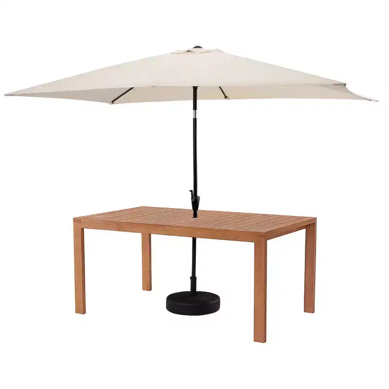 Set da pranzo da esterno Alaterre Furniture 8 pz, tavolo Weston con ombrellone rettangolare da 3 m