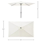 Set da pranzo da esterno Alaterre Furniture 8 pz, tavolo Weston con ombrellone rettangolare da 3 m