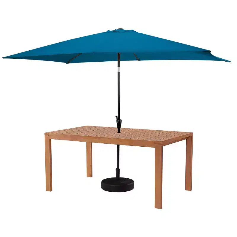 Set da pranzo da esterno Alaterre Furniture 8 pz, tavolo Weston con ombrellone rettangolare da 3 m