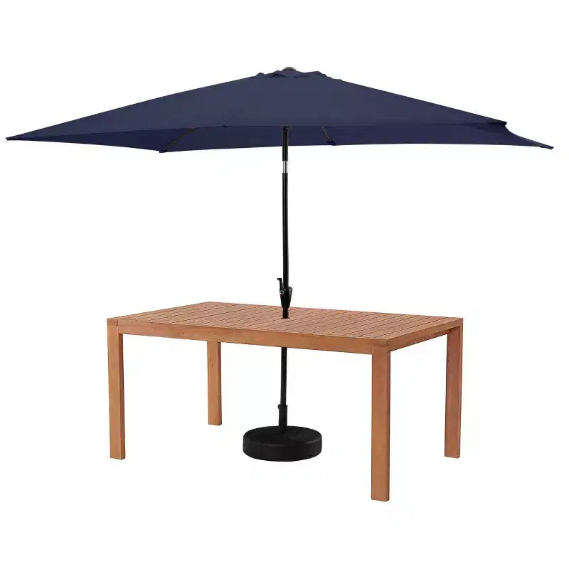 Set da pranzo da esterno Alaterre Furniture 8 pz, tavolo Weston con ombrellone rettangolare da 3 m