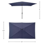 Set da pranzo da esterno Alaterre Furniture 8 pz, tavolo Weston con ombrellone rettangolare da 3 m
