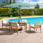 Set da pranzo da esterno Alaterre Furniture 6 pz, tavolo Okemo con ombrellone a inclinazione automatica da 3 m