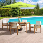 Set da pranzo da esterno Alaterre Furniture 6 pz, tavolo Okemo con ombrellone a inclinazione automatica da 3 m