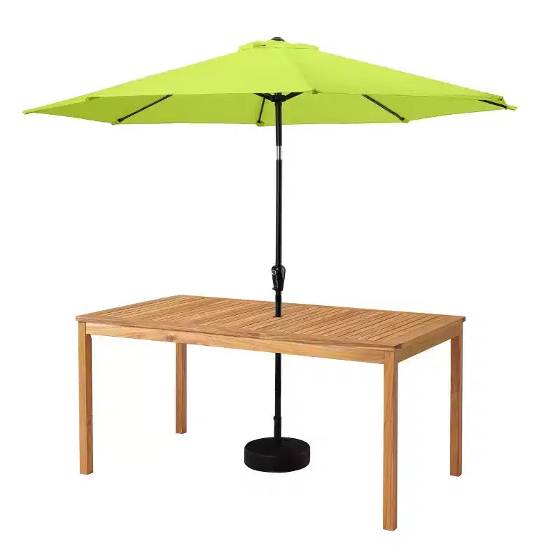 Set da pranzo da esterno Alaterre Furniture 6 pz, tavolo Okemo con ombrellone a inclinazione automatica da 3 m